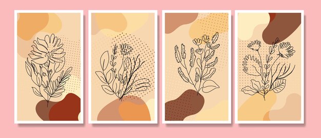 abstract tropical leaves poster cover background set abstract background abstract leaves wallpaper