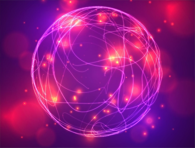 abstract vector background of lines and points curved beautiful shapes