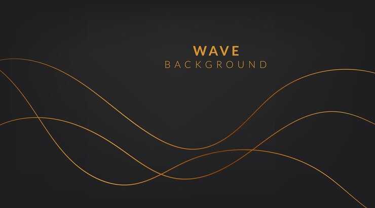 Abstract vector background with golden luxury wavy lines