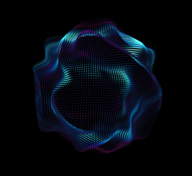 abstract vector colorful mesh on dark background