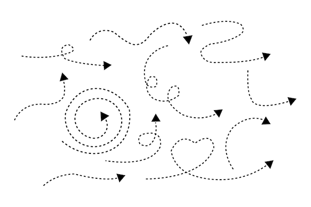 Abstract Vector Dotted Arrows Icon Design Template