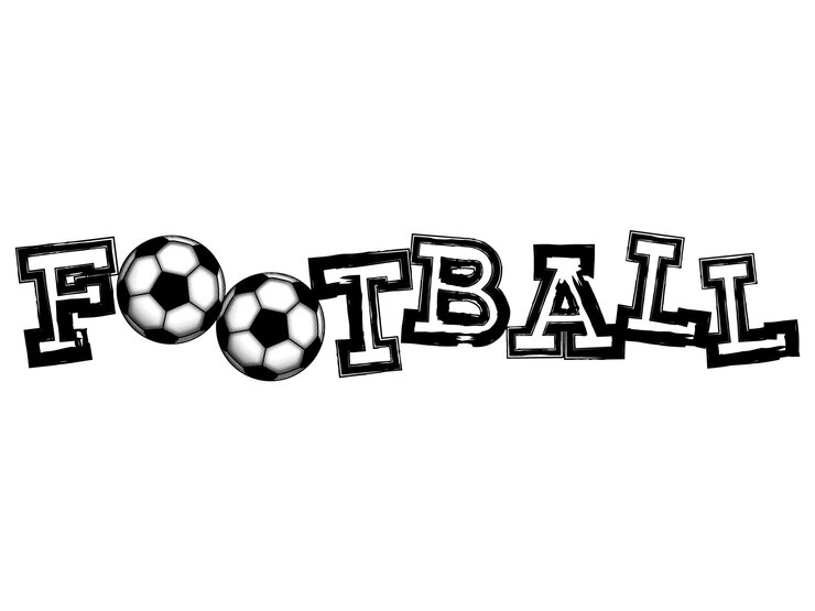 Abstract vector illustration black inscription football with football ball Design for print on fabric or tshirt