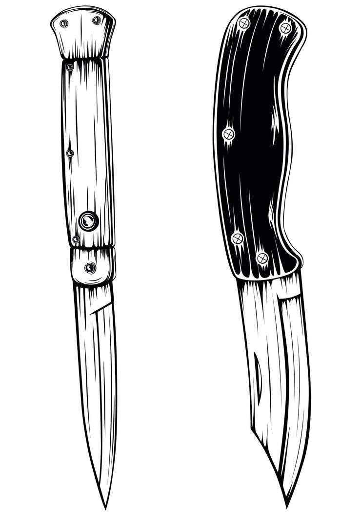 Abstract vector illustration knife set