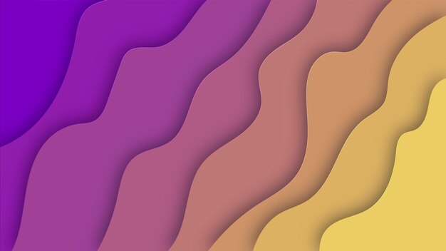 Abstract wave fluid paper cut soft color full background wallpaper art landing page