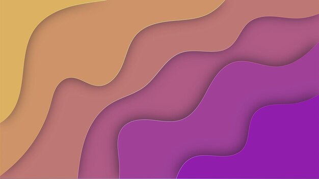 Abstract wave fluid paper cut soft color full background wallpaper art landing page