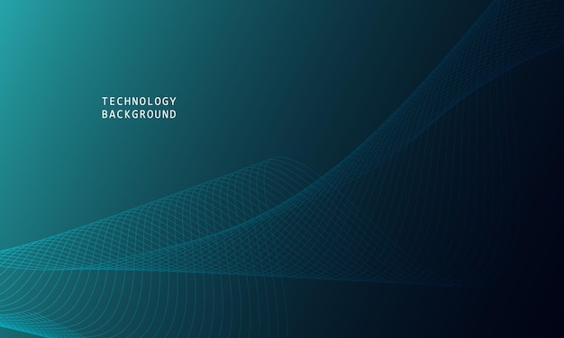 abstract wave technology background with blue light smooth and flow