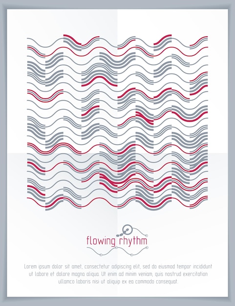 abstract wavy lines vector illustration. graphic template, advertising poster. technological pattern.