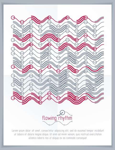 abstract wavy lines vector illustration. graphic template, advertising poster. technological pattern.