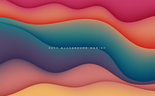 abstract wavy papercut background with colorful element