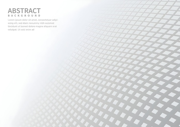 Abstract white background with geometric grid pattern