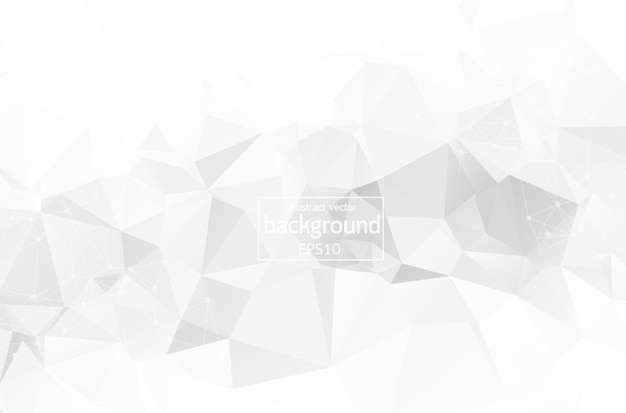 abstract white polygonal space background with connecting dots and lines.  connection structure. vector science background. polygonal vector background. futuristic hud background.