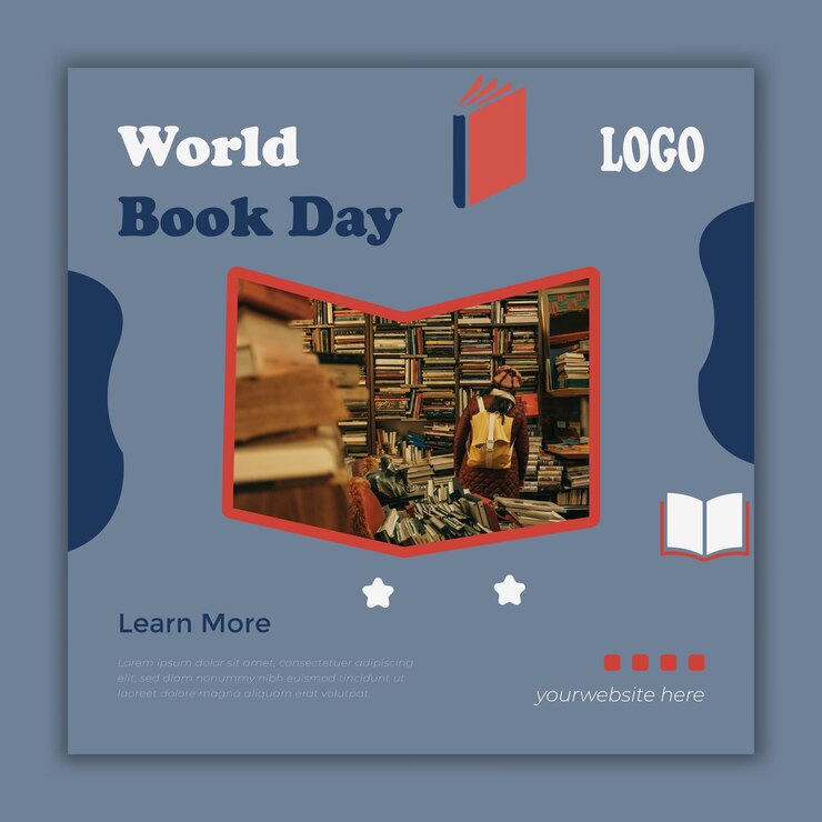 abstract World Book Day social media post template