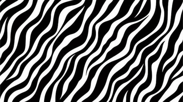 Abstract zebra skin pattern background Zebra print animal skin tiger stripes abstract pattern line background fabric Monochrome hand drawn for poster banner Black and white artwork Vector