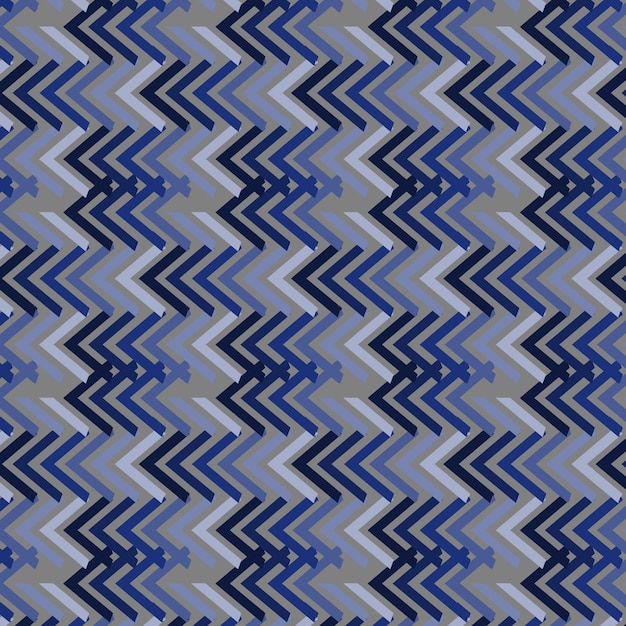 Abstract Zigzag Chevron Pattern in Shades of Blue