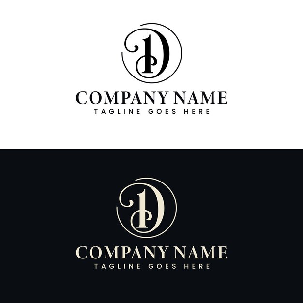 Abstrak Premium Royal mewah elegan desain logo huruf D