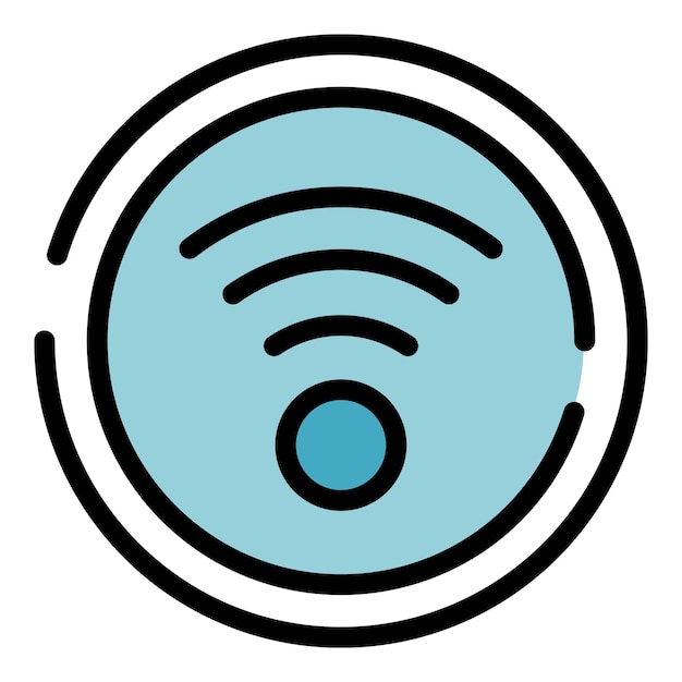 accessible wifi point icon outline accessible wifi point vector icon for web design isolated on white background color flat