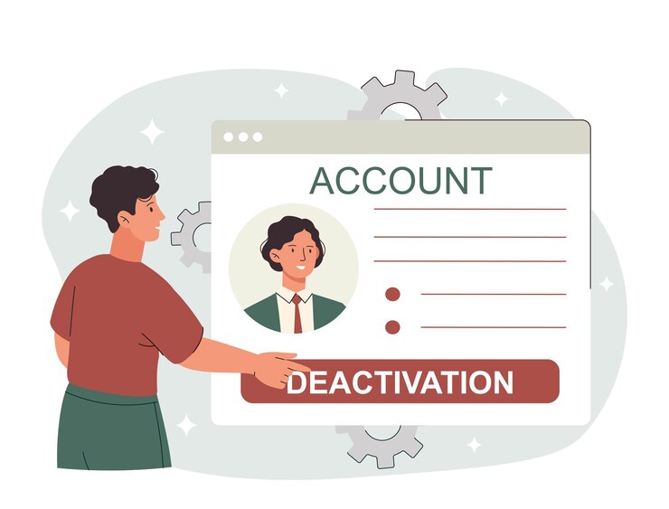 Vector account deactivation concept