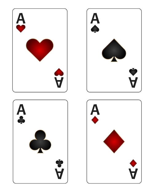 Ace card suit set for gambling
