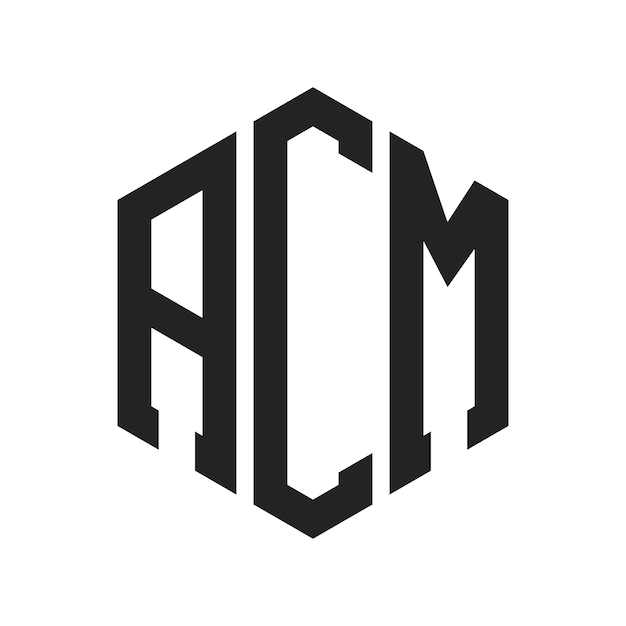 ACM Logo Design Initial Letter ACM Monogram Logo using Hexagon shape