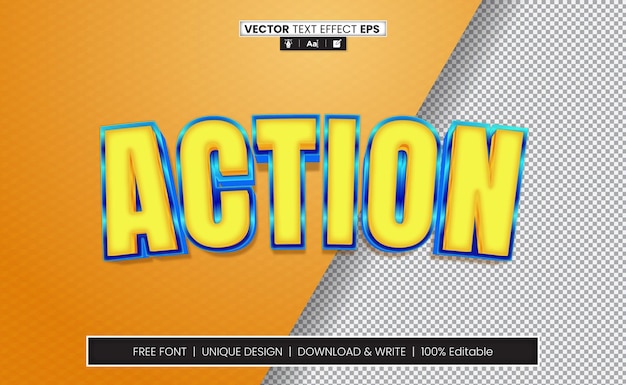 Action 3D Text Effect Fully Editable