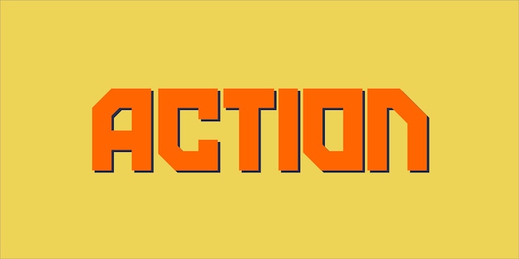 Vector action word art typography illustration vector