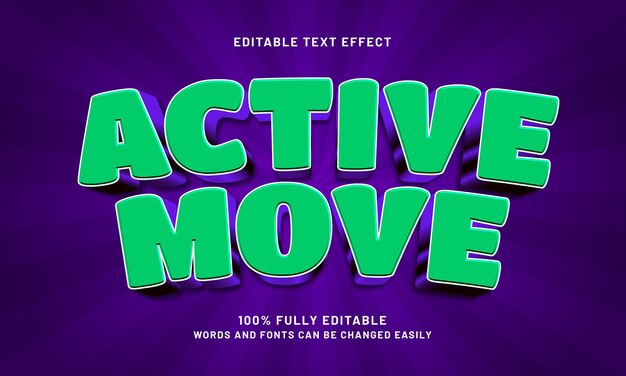 active move editable text effects with a game and play theme