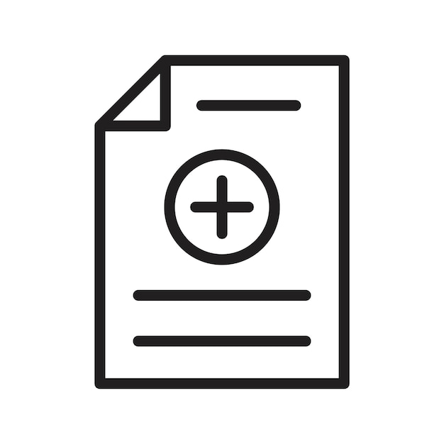 Add document icon outline set sign