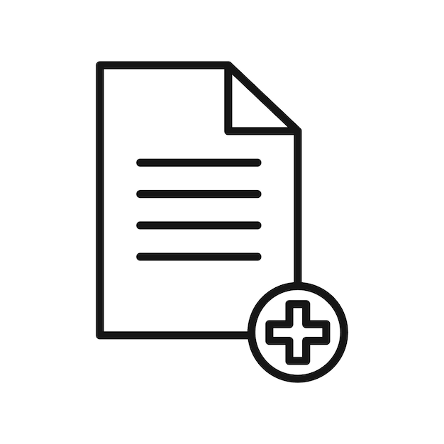 Add document icon Simple thin line flat symbol