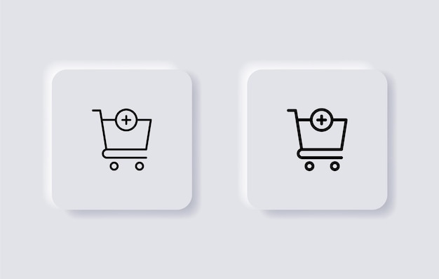 add shopping cart icon logo shop basket plus symbol sign outline line icons user interface ui signs