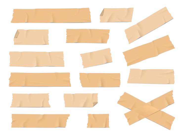 Vector adhesive, duct tape pieces realistic 