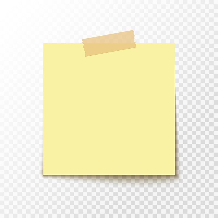 Vector adhesive note sticker. blank office paper for notice. empty paper sticker.
