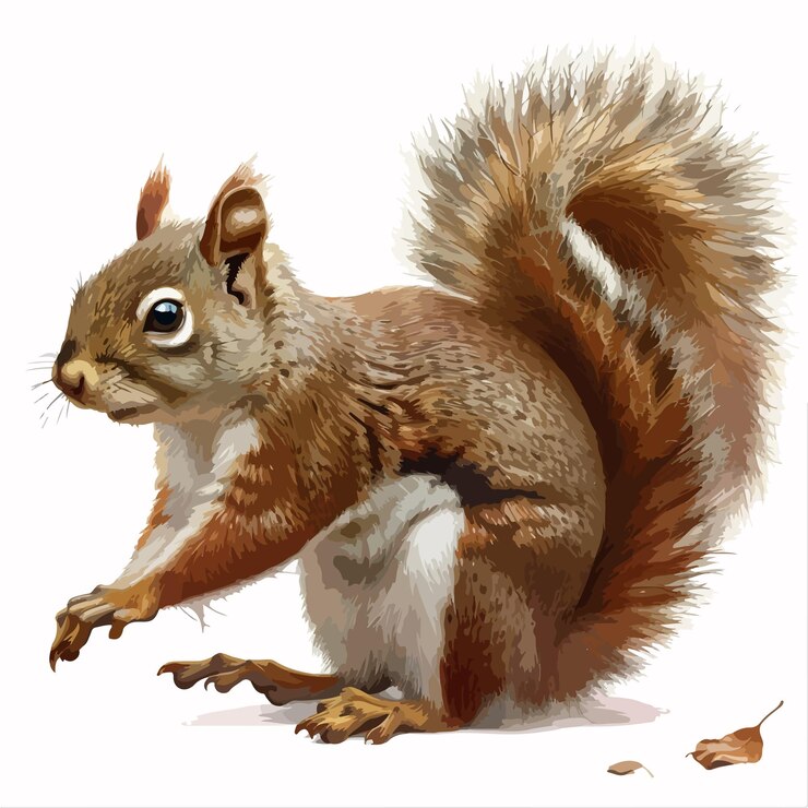 Adorable Squirrel Clipart on White Background