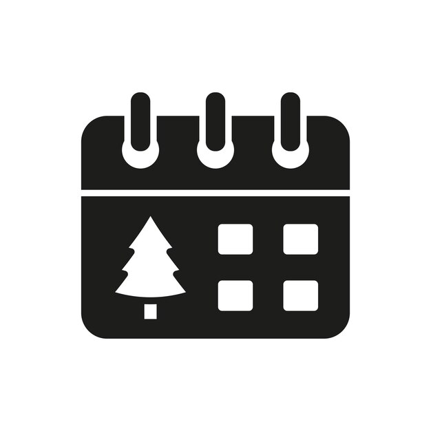 Advent calendar christmas icon vector basic design simple and modern