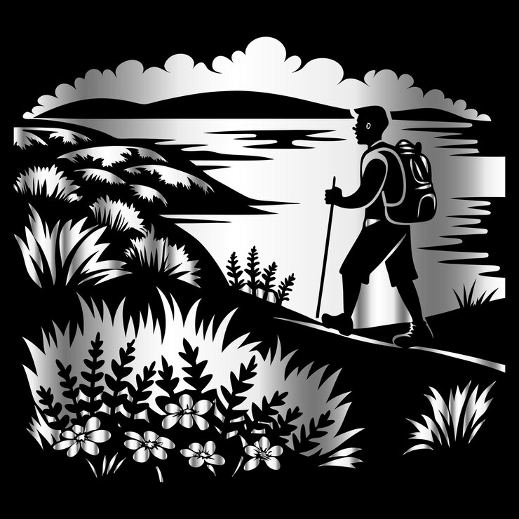 Vector adventure awaits vintage camping logo with retro mountain hiking emblem