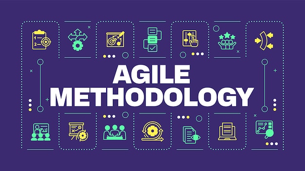 Agile methodology purple word concept