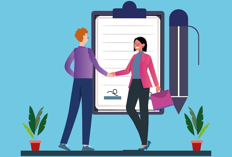 Vector agreement concept illustration stylish and beautiful desdign