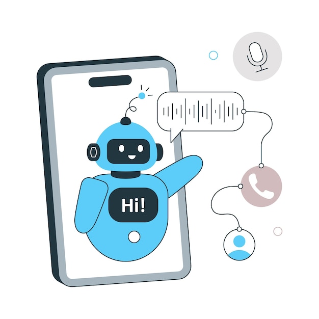 ai calling flat style design vector illustration eps 10 file