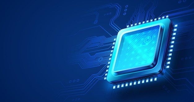 Ai chip innovation tech ai art technology vector illustration