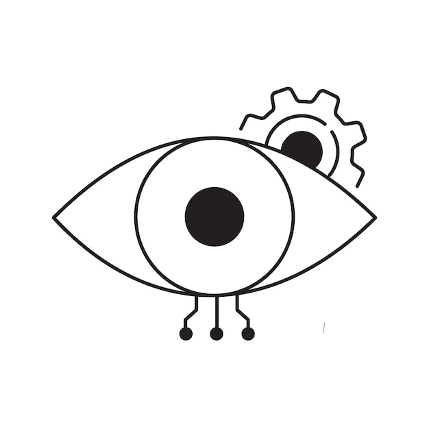 AI Computer Vision Detection Eye Vector Icon Design