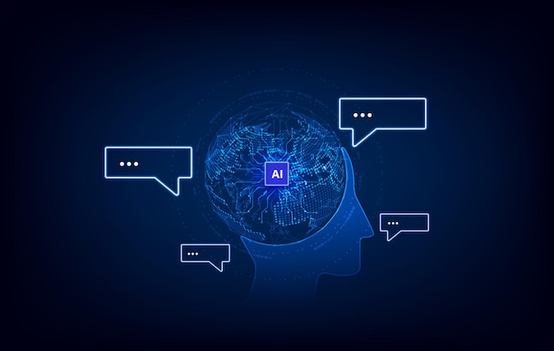 AI Content Generator Chatbot technology isometric Technology and engineering AI chat bot based on artificial intelligence and neural networks Online training banner