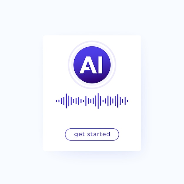 AI voice generator ui design vector interface