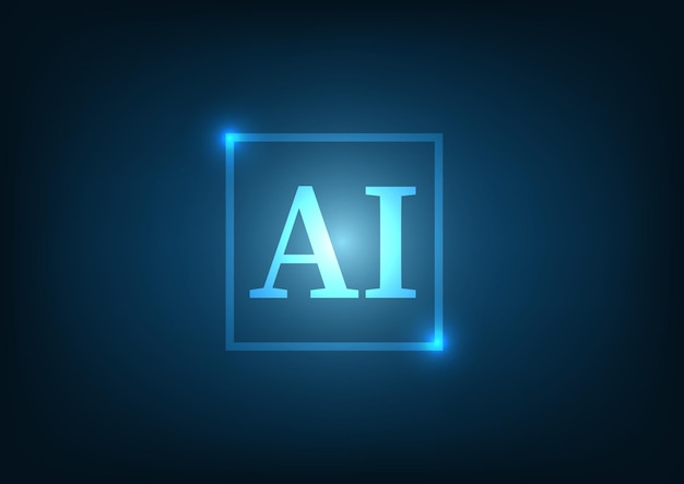 aiartificial intelligence wording on the dark background concept innovation vector illustration