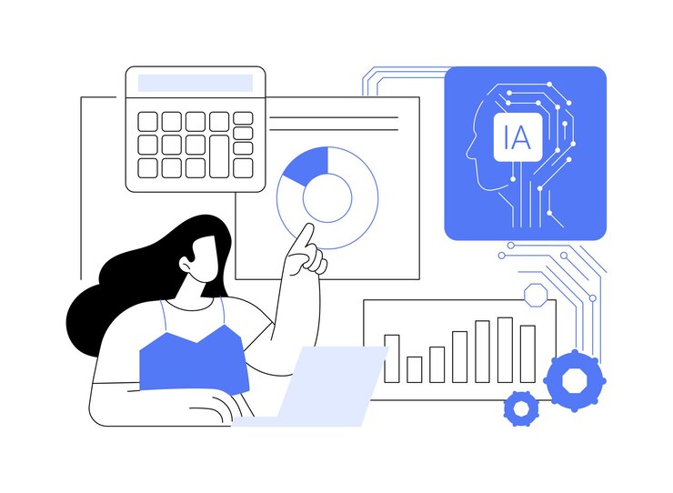 Vector aidriven budget management abstract concept vector illustration