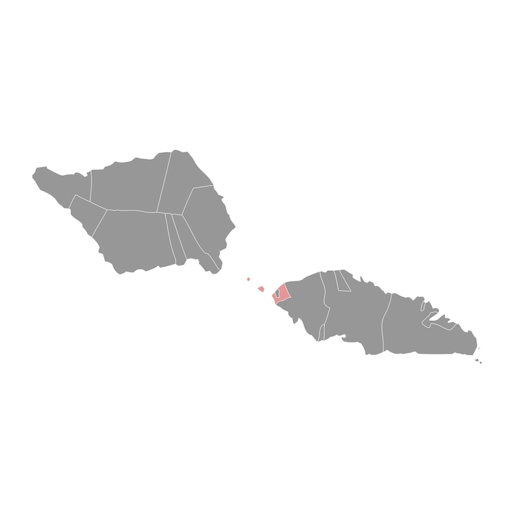 Vector aiga i le tai district map administrative division of samoa vector illustration
