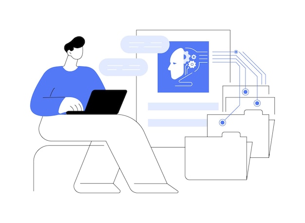 Aipowered onboarding process abstract concept vector illustration human resources aidriven training