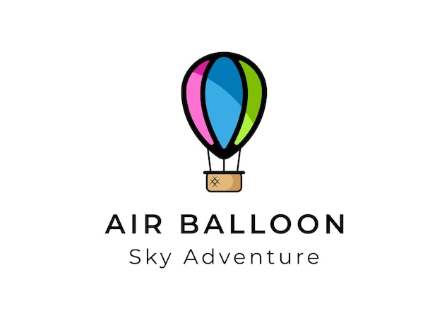 Air balloon logo design Air ballon adventure logo vector
