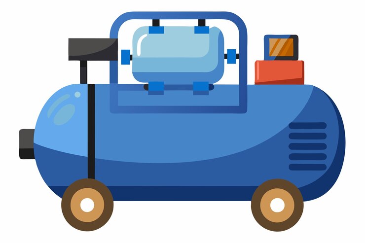 Vector air compressor clipart cartoon style vector illustration