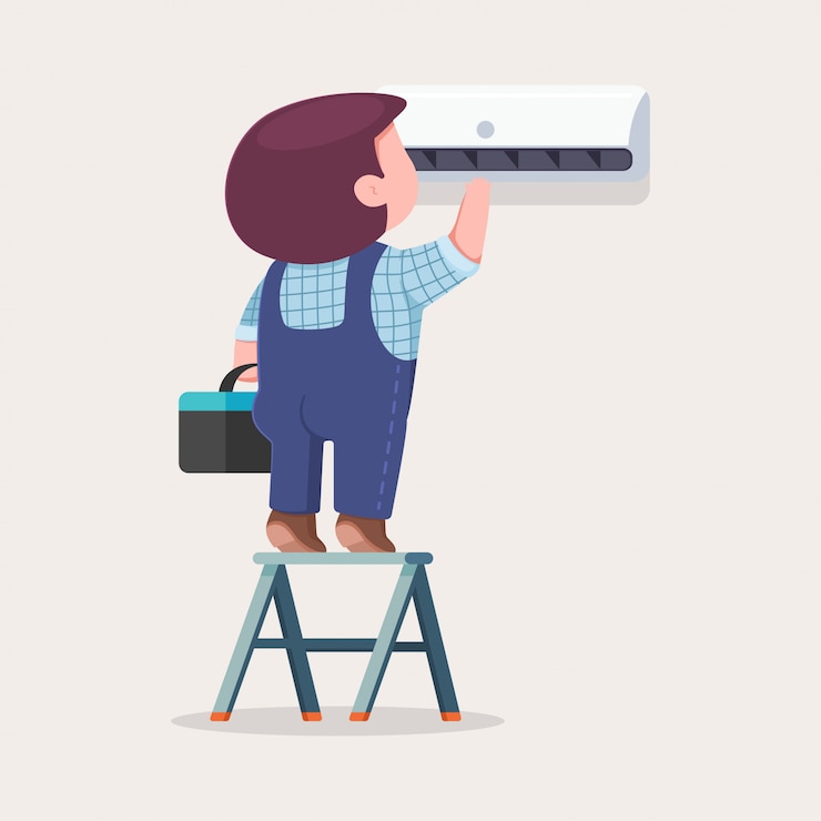 Vector air conditioner repair and installation. 