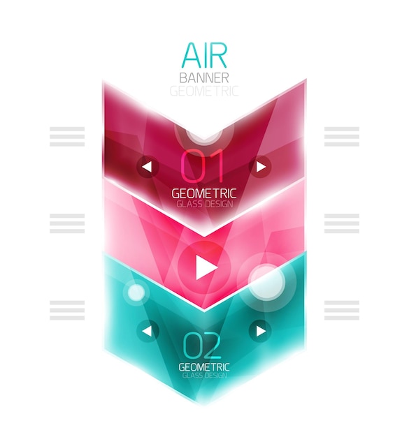 air light glossy design of arrows web info box or ui menu element