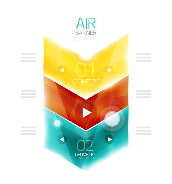 air light glossy design of arrows web info box or ui menu element